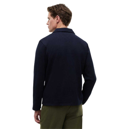 Desert Sky - Back - Tommy Hilfiger Mens Fleece Quarter Zip Polo Shirt