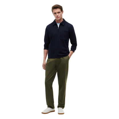 Desert Sky - Pack Shot - Tommy Hilfiger Mens Fleece Quarter Zip Polo Shirt