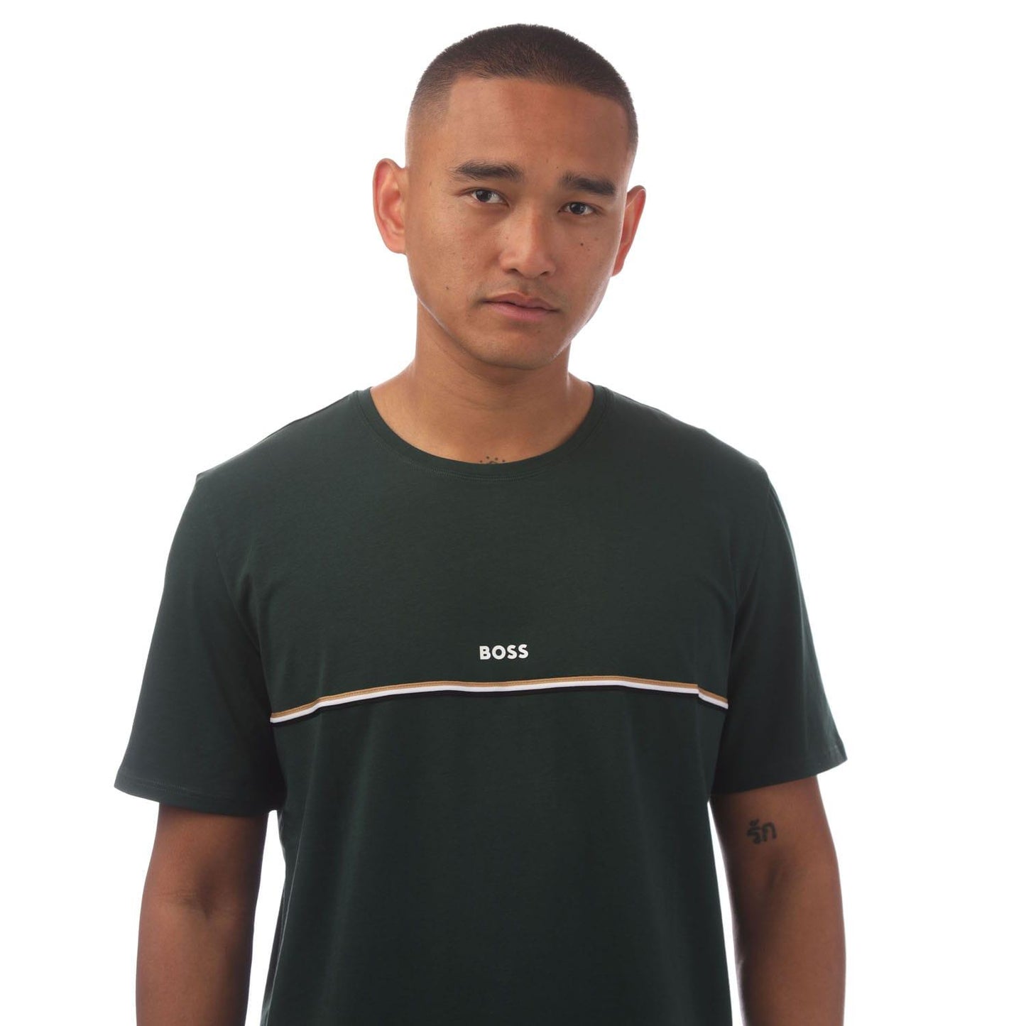 Green - Side - Hugo Boss Mens Logo T-Shirt