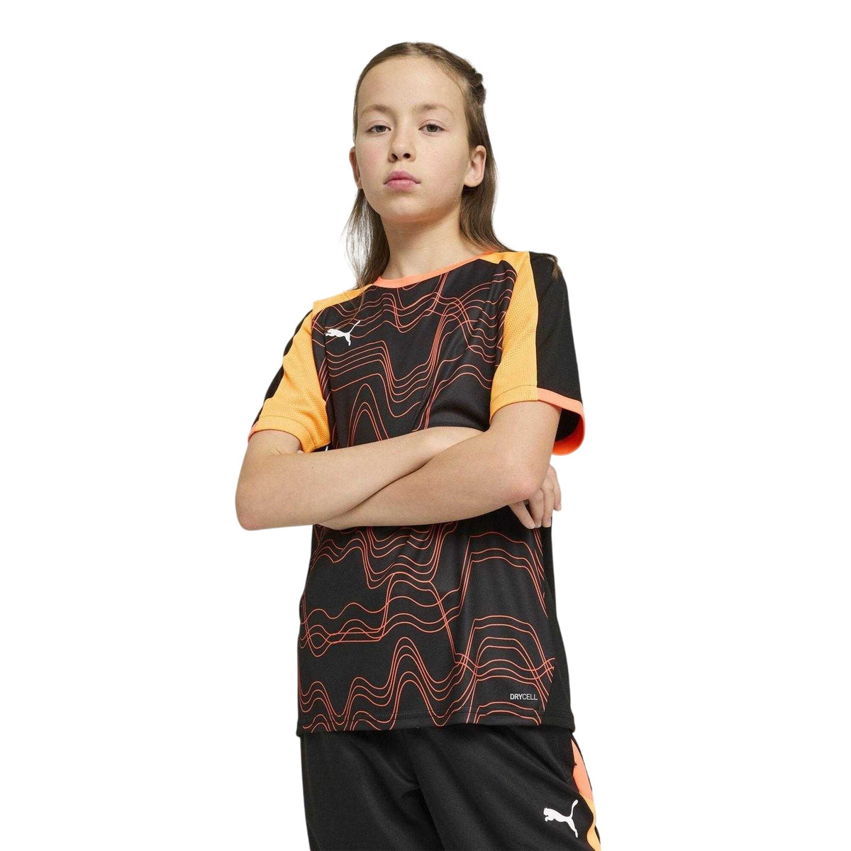 Black-Orange - Lifestyle - Puma Childrens-Kids Individualliga Football T-Shirt