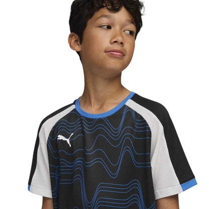Black-White-Ultramarine Blue - Lifestyle - Puma Childrens-Kids Individualliga Football T-Shirt