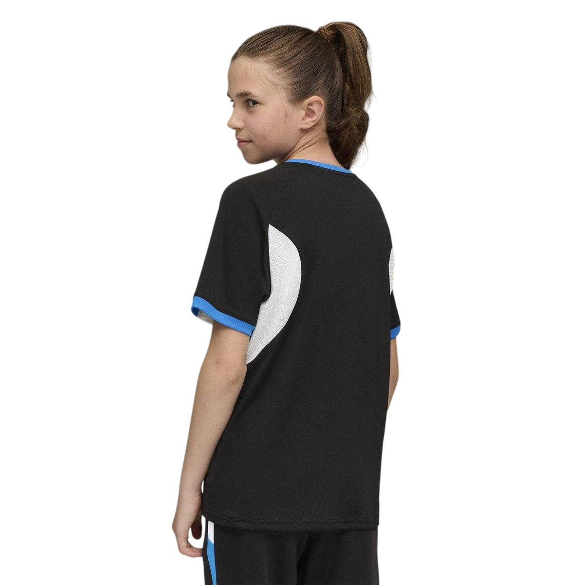 Black-White-Ultramarine Blue - Pack Shot - Puma Childrens-Kids Individualliga Football T-Shirt