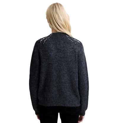 Grey - Back - French Connection Womens-Ladies Tatiana Pearl Knitted Jumper