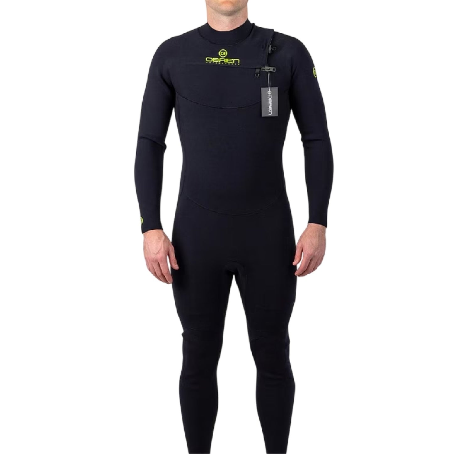 Black - Front - Obrien Mens Logo Neoprene Full Wetsuit