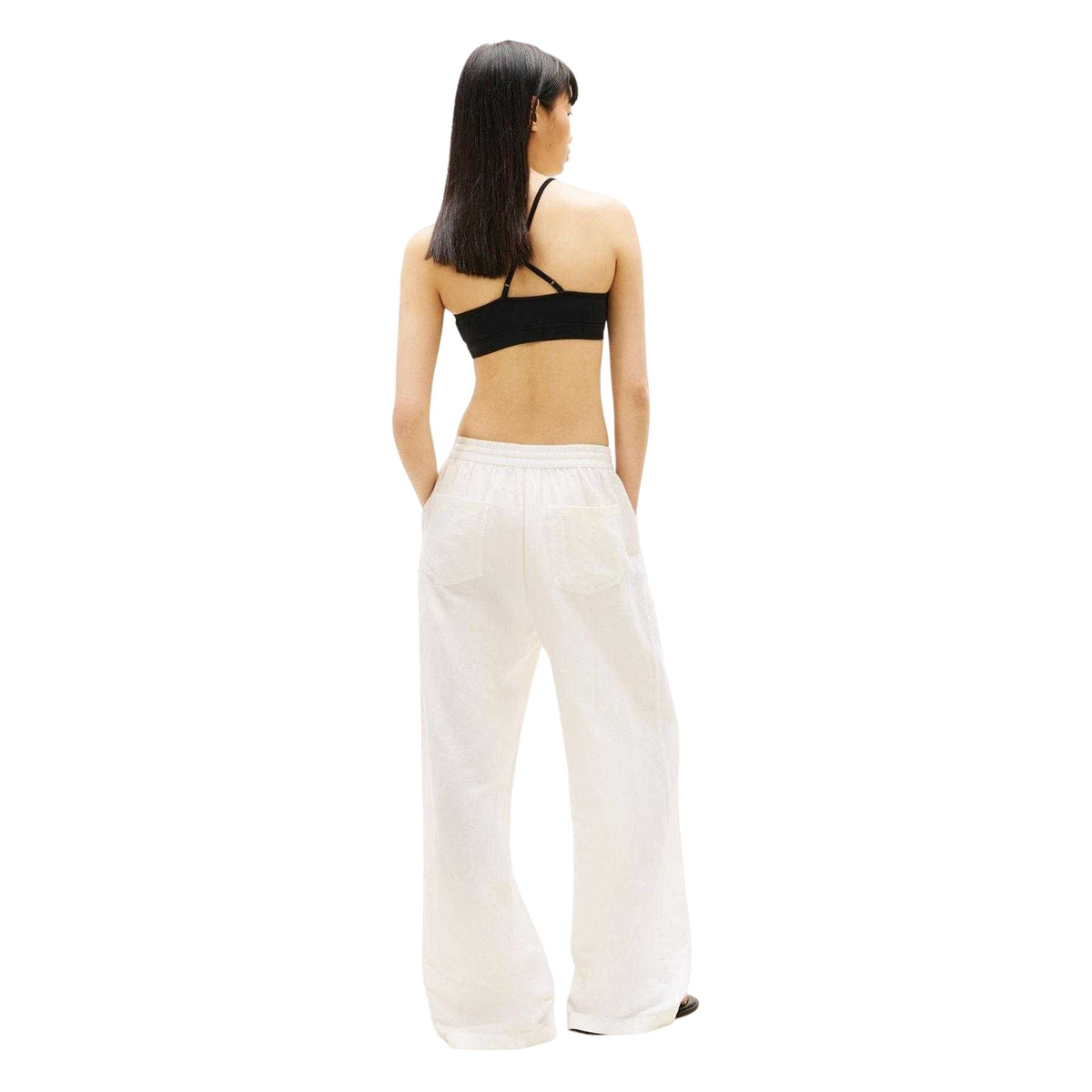 Ecru - Back - Tommy Jeans Womens-Ladies Lightweight Straight Leg Trousers
