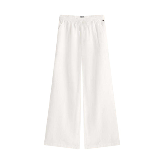 Ecru - Front - Tommy Jeans Womens-Ladies Lightweight Straight Leg Trousers