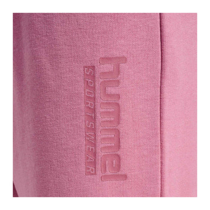 Pink - Side - Hummel Girls Cotton Blend Print Regular Sweatpants