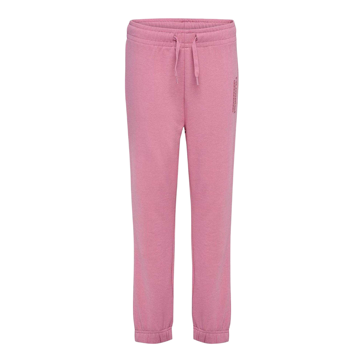 Pink - Front - Hummel Girls Cotton Blend Print Regular Sweatpants