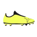 Yellow - Side - Puma Childrens-Kids Finesse Firm Ground Football Boots