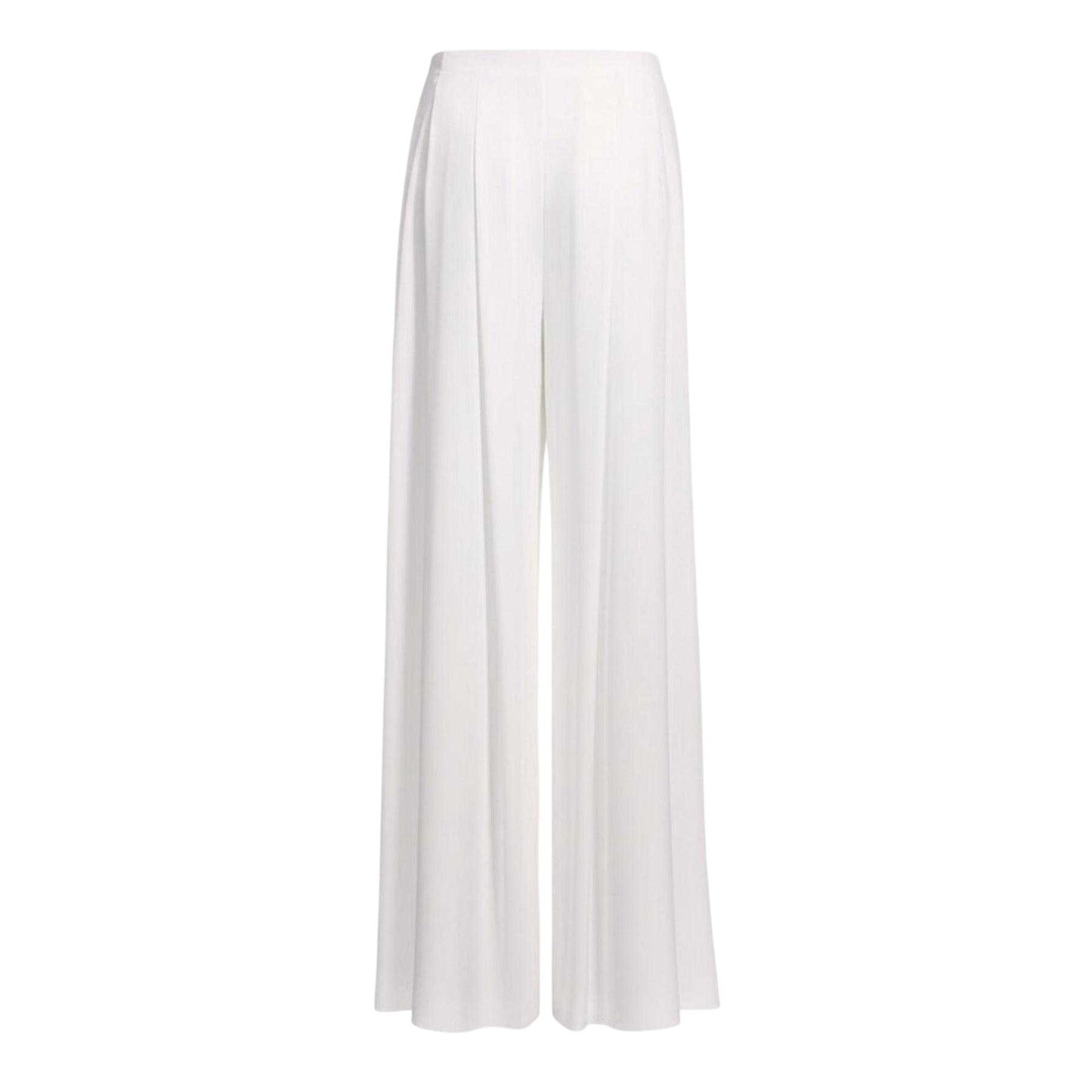 White - Back - Boss Womens-Ladies Tetosa Pleated Relaxed Fit Trousers