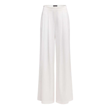 White - Front - Boss Womens-Ladies Tetosa Pleated Relaxed Fit Trousers