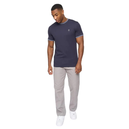 Grey - Pack Shot - Crosshatch Mens Blansmoore Relaxed Fit Trousers