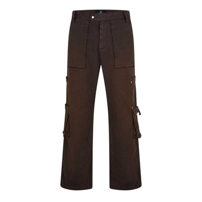 Cedar - Front - Represent Mens Workshop Relaxed Fit Cargo Trousers