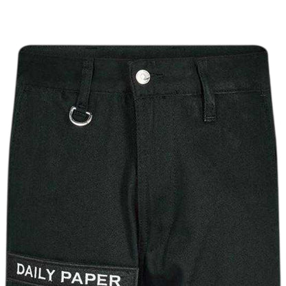 Black - Side - Daily Paper Mens Relaxed Fit Cargo Trousers