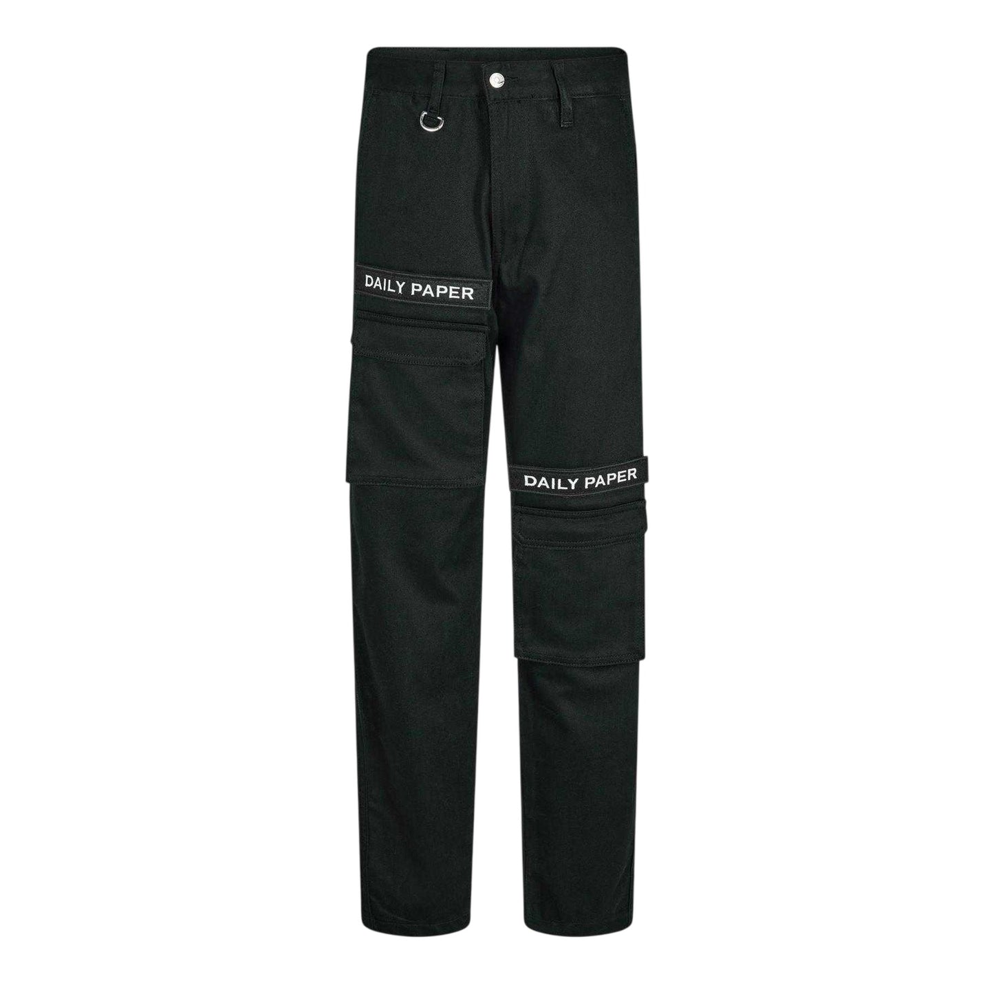 Black - Front - Daily Paper Mens Relaxed Fit Cargo Trousers