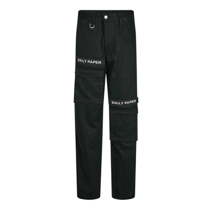 Black - Front - Daily Paper Mens Relaxed Fit Cargo Trousers