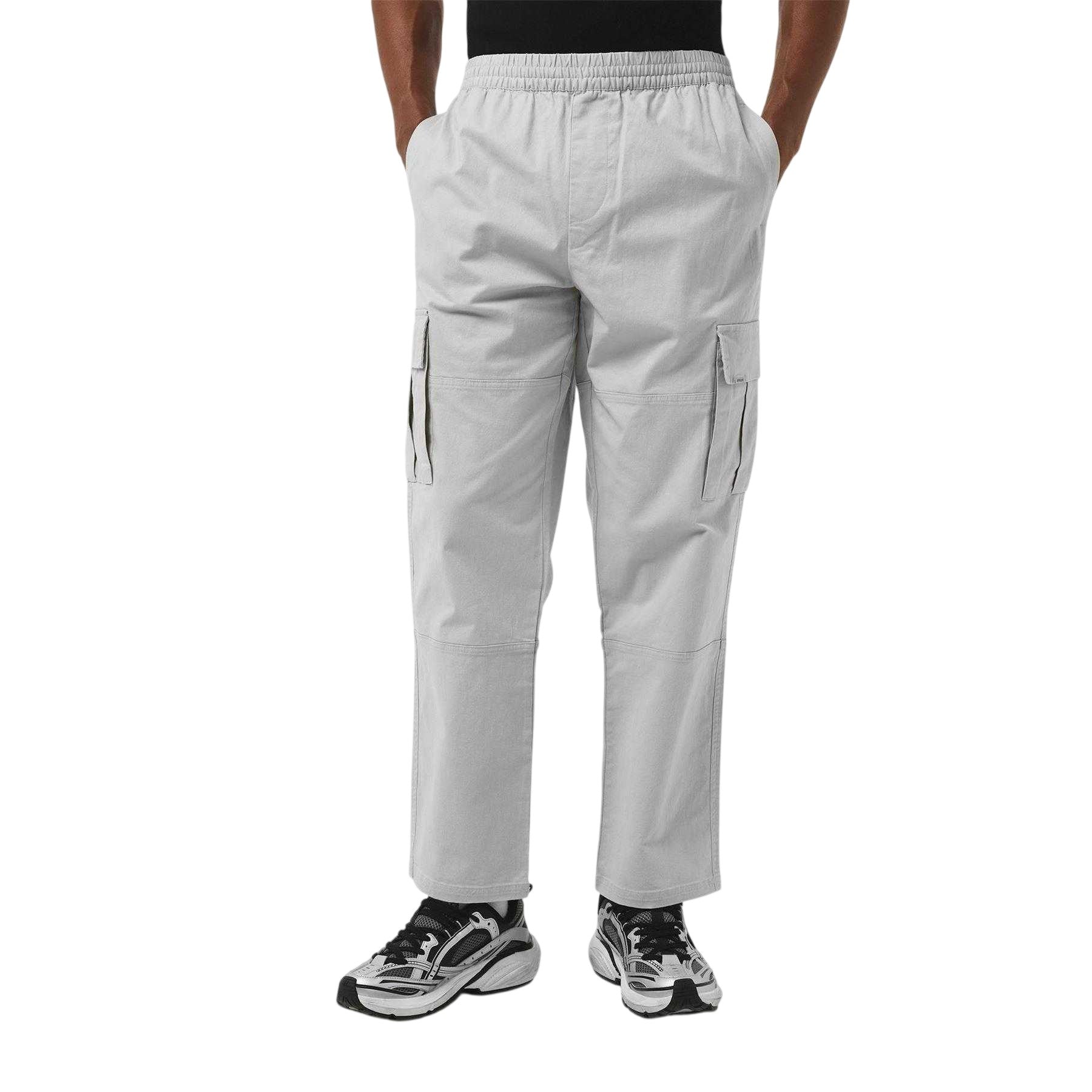 Stone - Side - Represent Mens Elasticated Waist Cargo Trousers