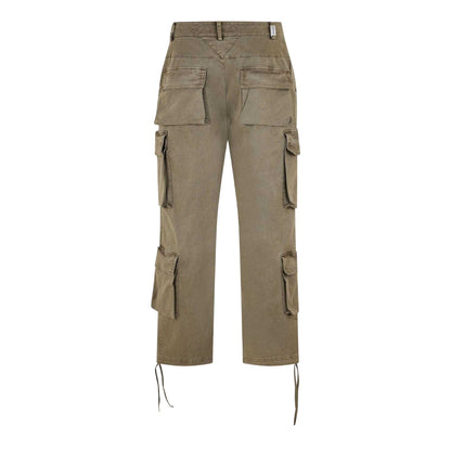 Gray Dawn - Back - Represent Mens Cotton Multi Pocket Baggy Cargo Trousers