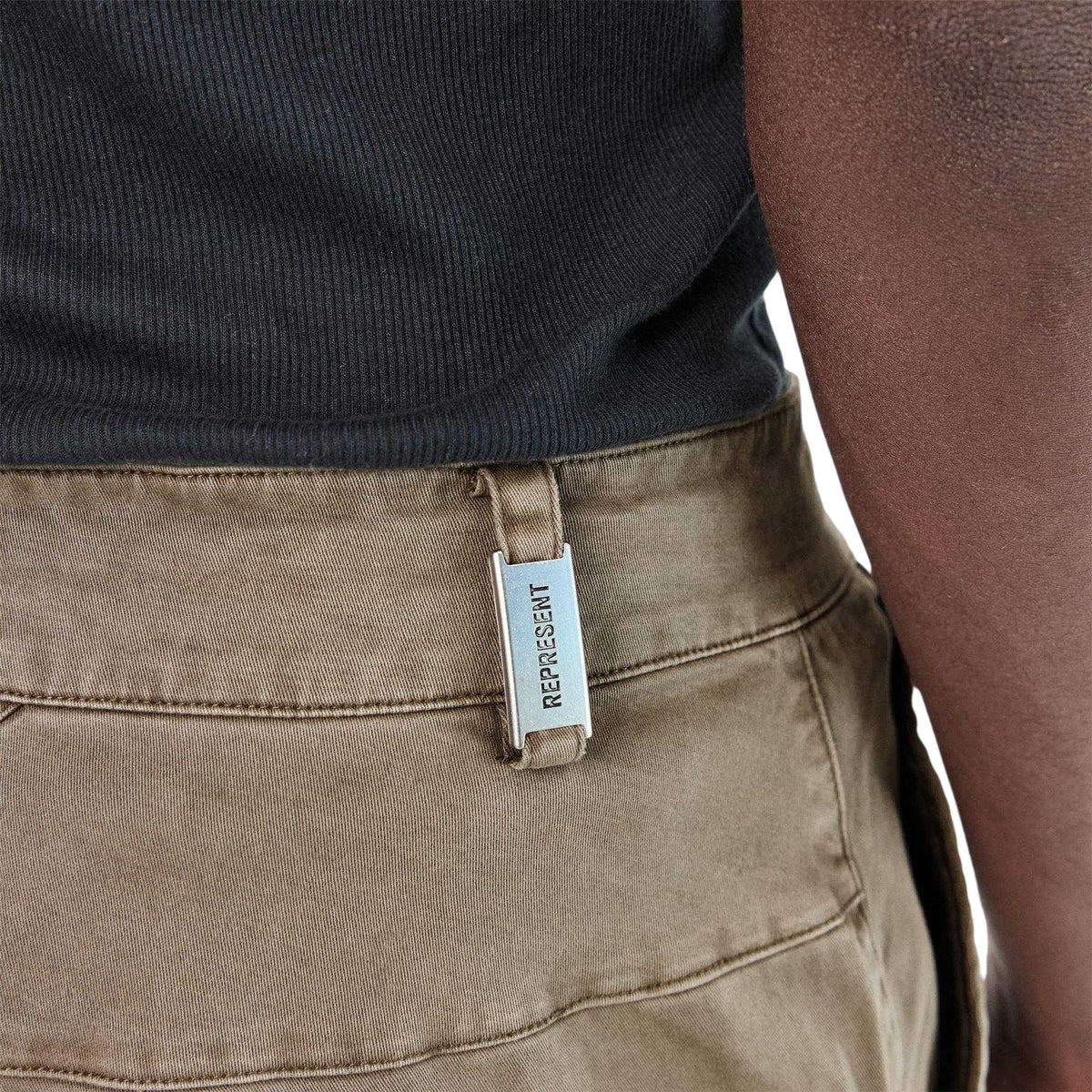 Gray Dawn - Side - Represent Mens Cotton Multi Pocket Baggy Cargo Trousers