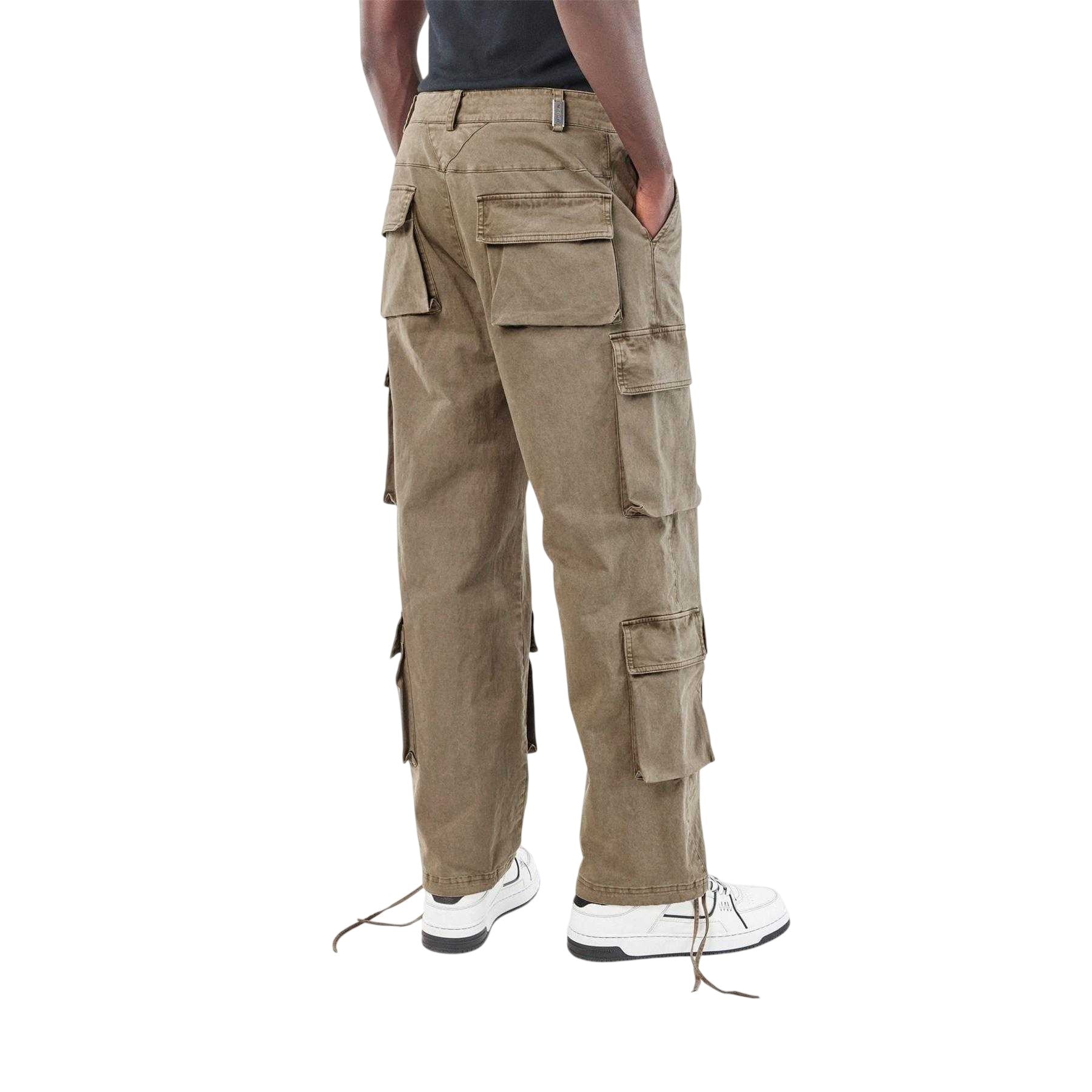 Gray Dawn - Lifestyle - Represent Mens Cotton Multi Pocket Baggy Cargo Trousers