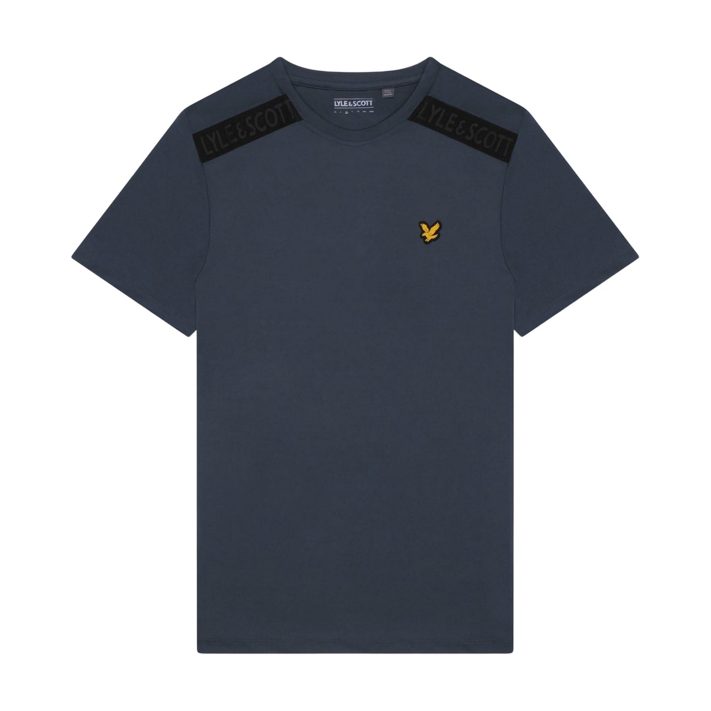 Navy - Front - Lyle & Scott Mens Branded Shoulder T-Shirt