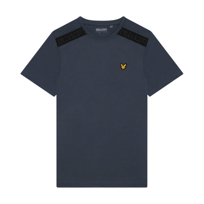 Navy - Front - Lyle & Scott Mens Branded Shoulder T-Shirt
