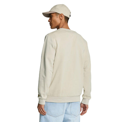 Cream - Back - Lyle & Scott Mens Stamp Crew Neck Sweatshirt