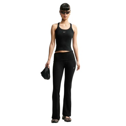 Black - Pack Shot - Nike Womens-Ladies Ribbed Yoga Pants
