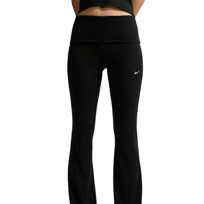 Black - Front - Nike Womens-Ladies Ribbed Yoga Pants