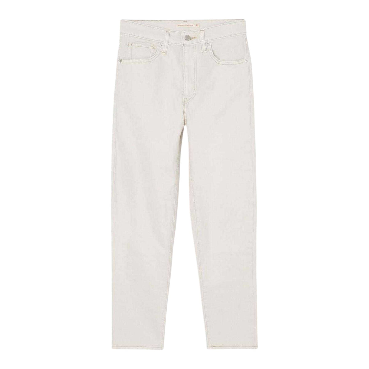 White - Front - Levis Womens-Ladies Mom Leather Patch Regular Jeans