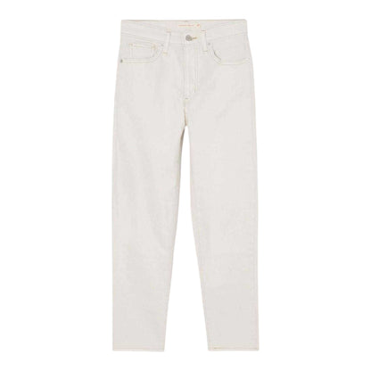 White - Front - Levis Womens-Ladies Mom Leather Patch Regular Jeans