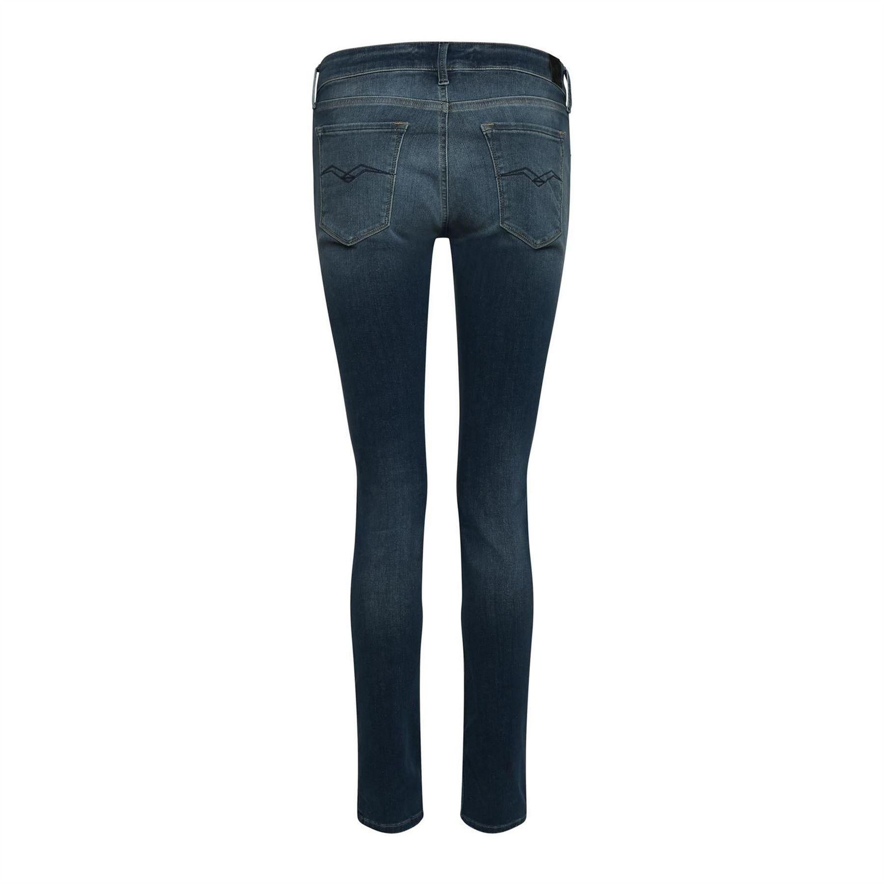 Dark Blue - Back - Replay Womens-Ladies Luz Skinny Jeans