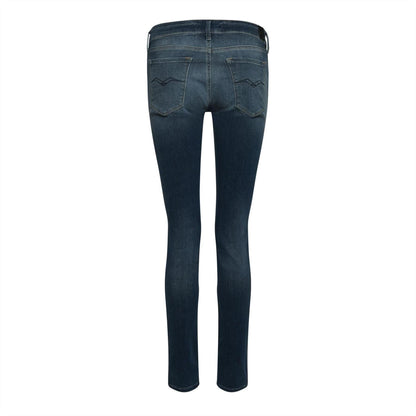 Dark Blue - Back - Replay Womens-Ladies Luz Skinny Jeans