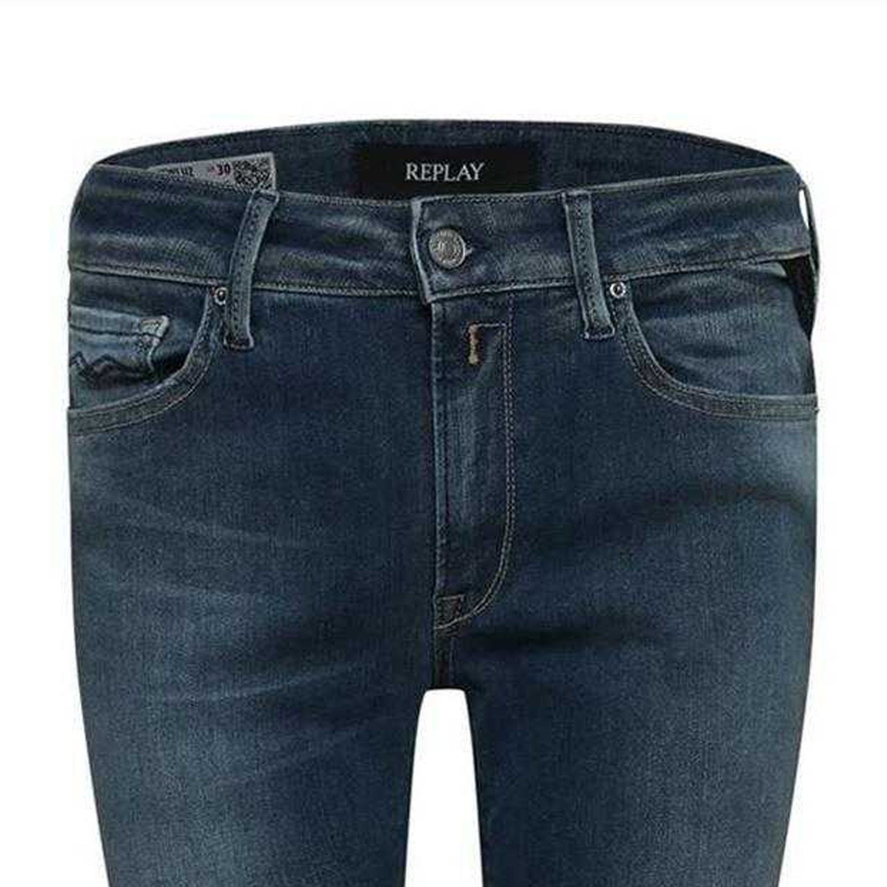 Dark Blue - Side - Replay Womens-Ladies Luz Skinny Jeans