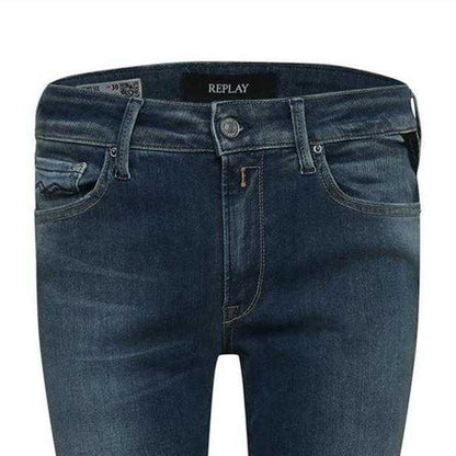 Dark Blue - Side - Replay Womens-Ladies Luz Skinny Jeans