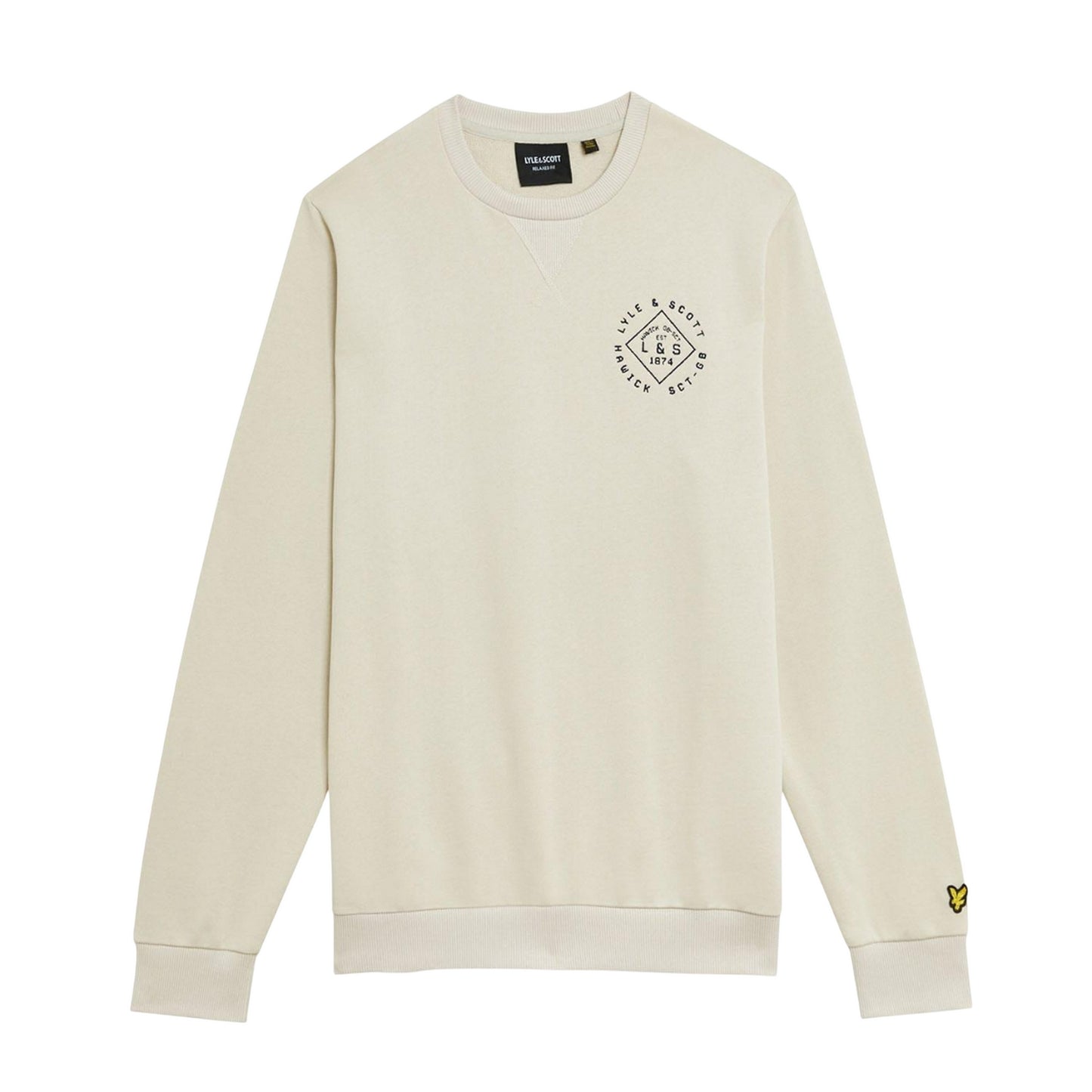Cream - Front - Lyle & Scott Mens Stamp Crew Neck Sweatshirt