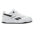 White-Black - Side - Reebok Childrens-Kids BB 4000 II Leather Trainers