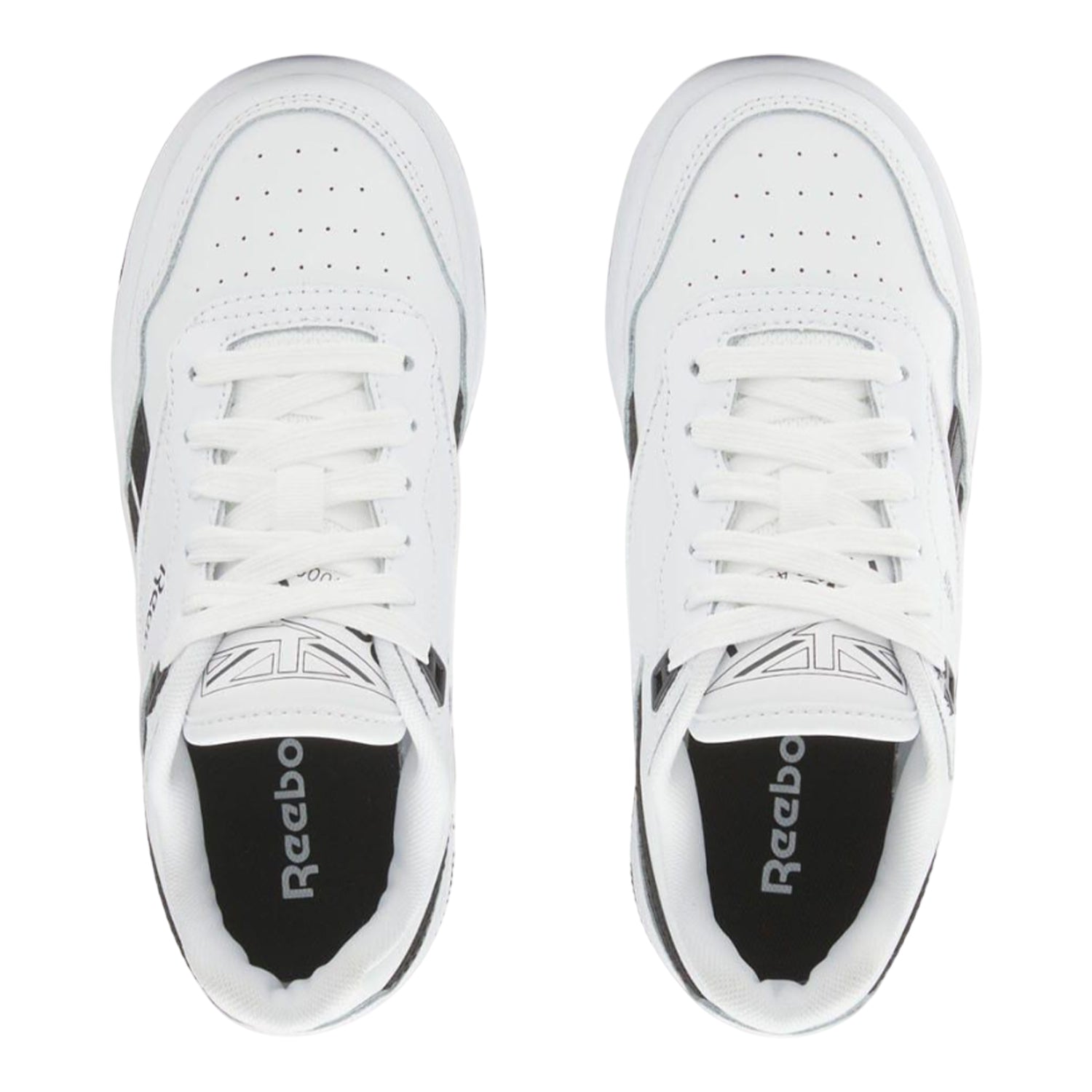 White-Black - Lifestyle - Reebok Childrens-Kids BB 4000 II Leather Trainers