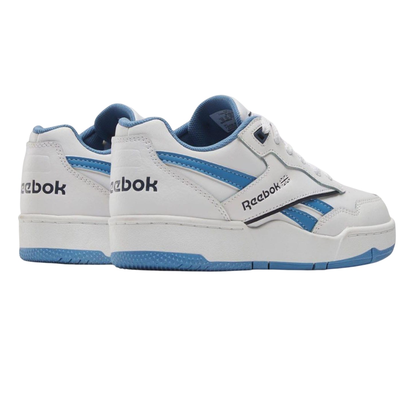 White-Blue - Back - Reebok Childrens-Kids BB 4000 II Leather Trainers