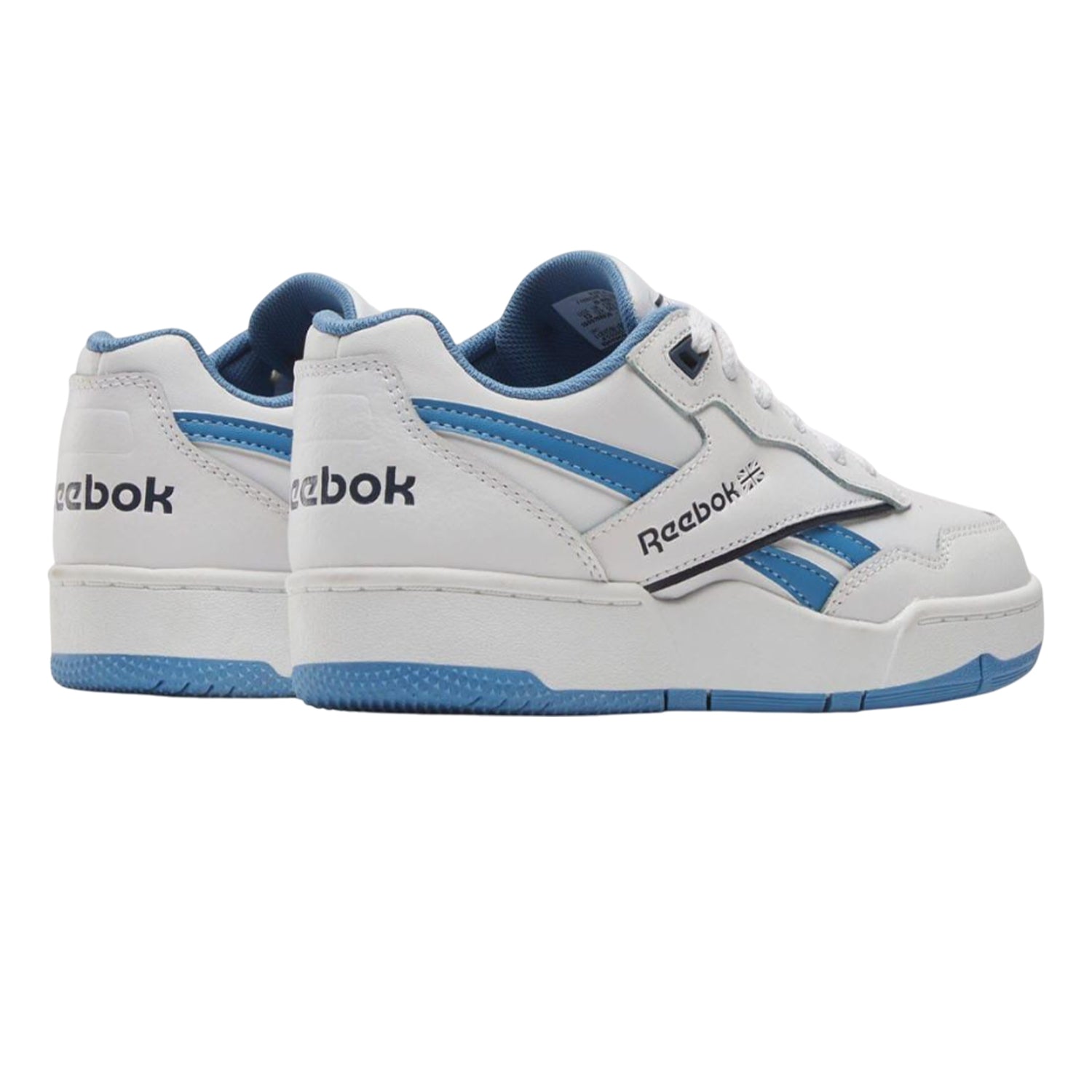 White-Blue - Back - Reebok Childrens-Kids BB 4000 II Leather Trainers