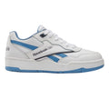 White-Blue - Side - Reebok Childrens-Kids BB 4000 II Leather Trainers