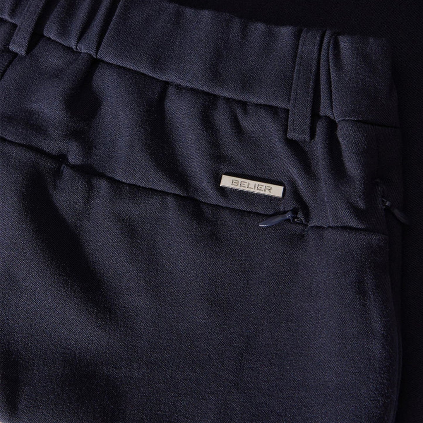 Navy - Side - Belier Mens Wide Leg Trousers