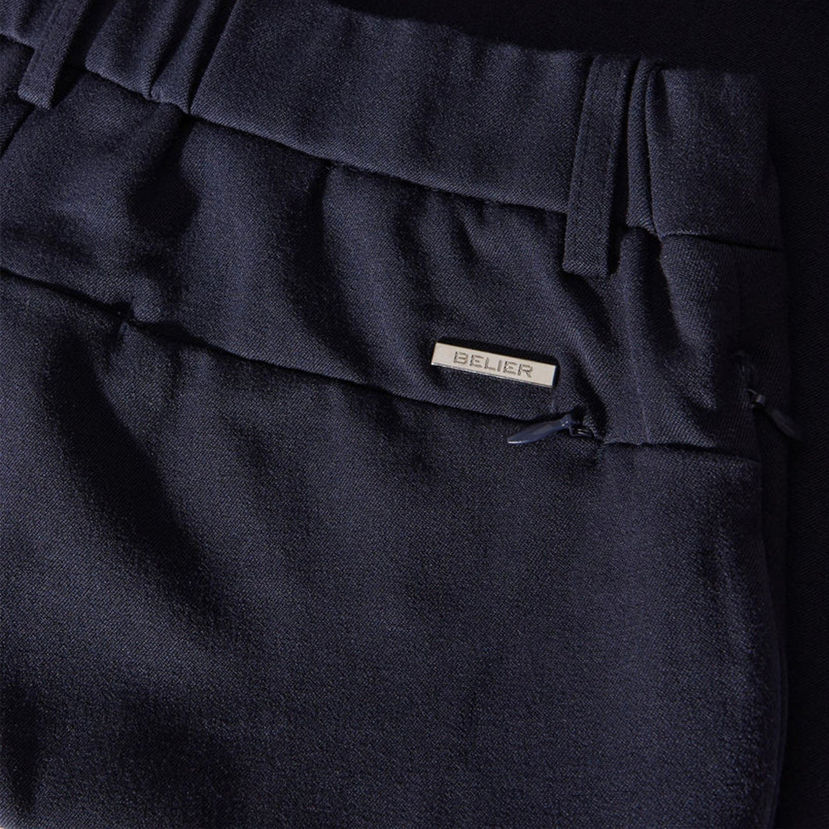 Navy - Side - Belier Mens Wide Leg Trousers