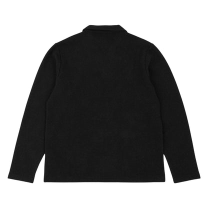 Black - Back - Prevu Mens Altius Waffle Long-Sleeved Polo Shirt