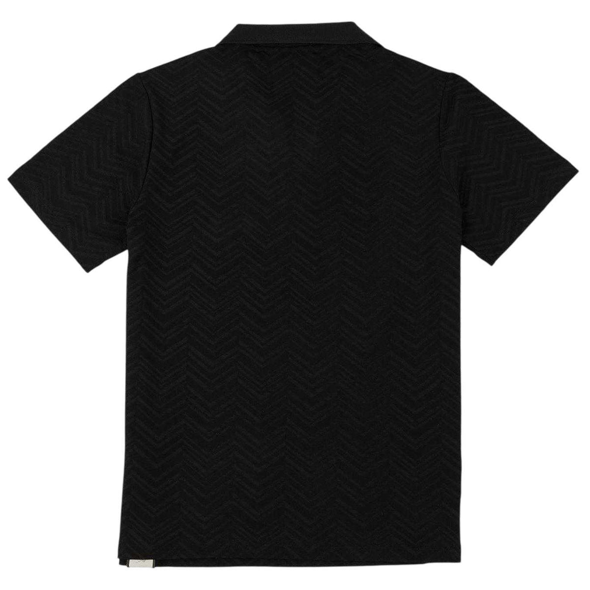 Black - Back - Prevu Mens Abrey Herringbone Relaxed Fit Polo Shirt