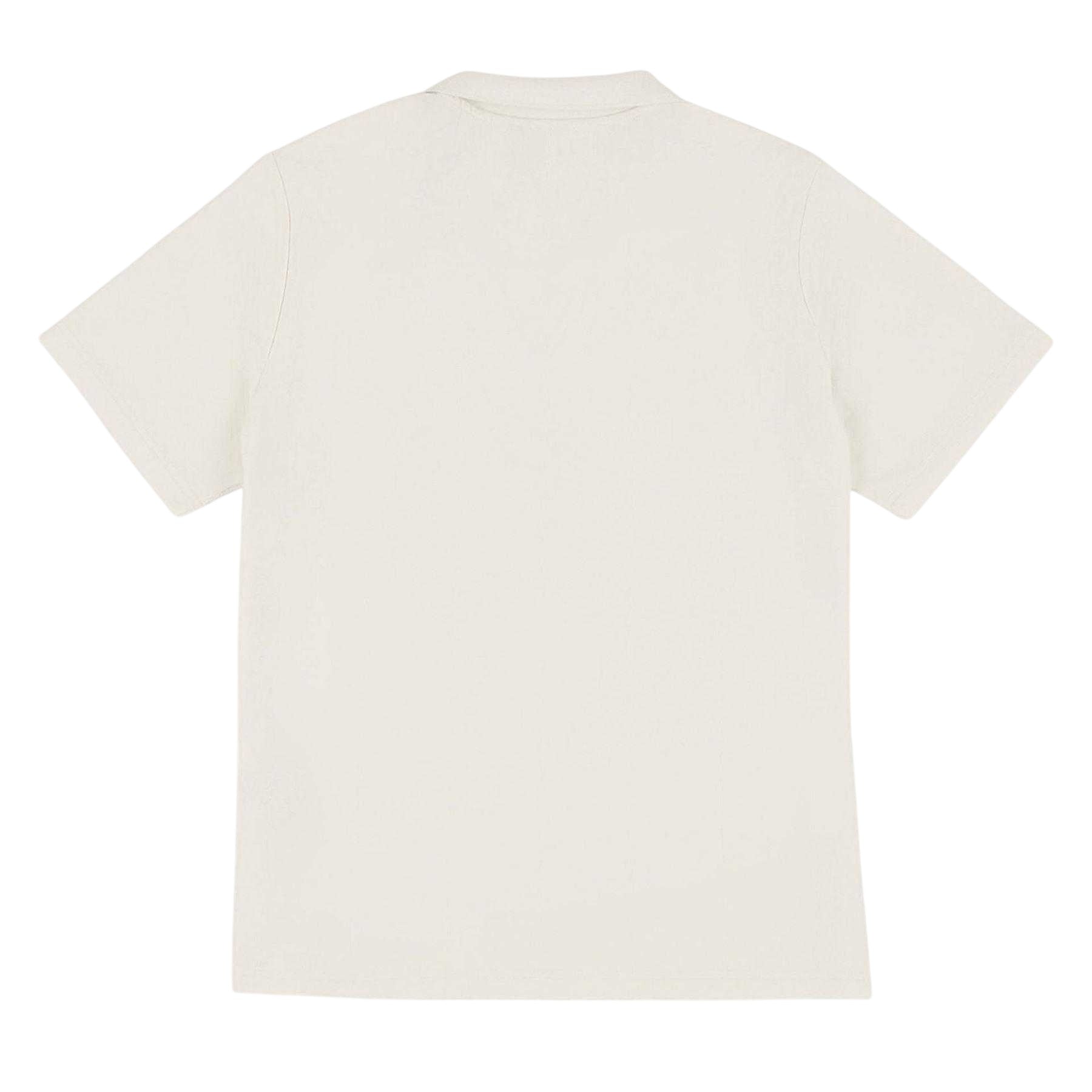 White - Back - Prevu Mens Abrey Herringbone Relaxed Fit Polo Shirt