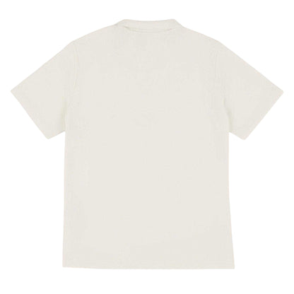 White - Back - Prevu Mens Abrey Herringbone Relaxed Fit Polo Shirt