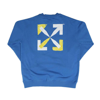 Blue-Yellow - Back - Off White Childrens-Kids Shaped Crew Neck Sweatshirt