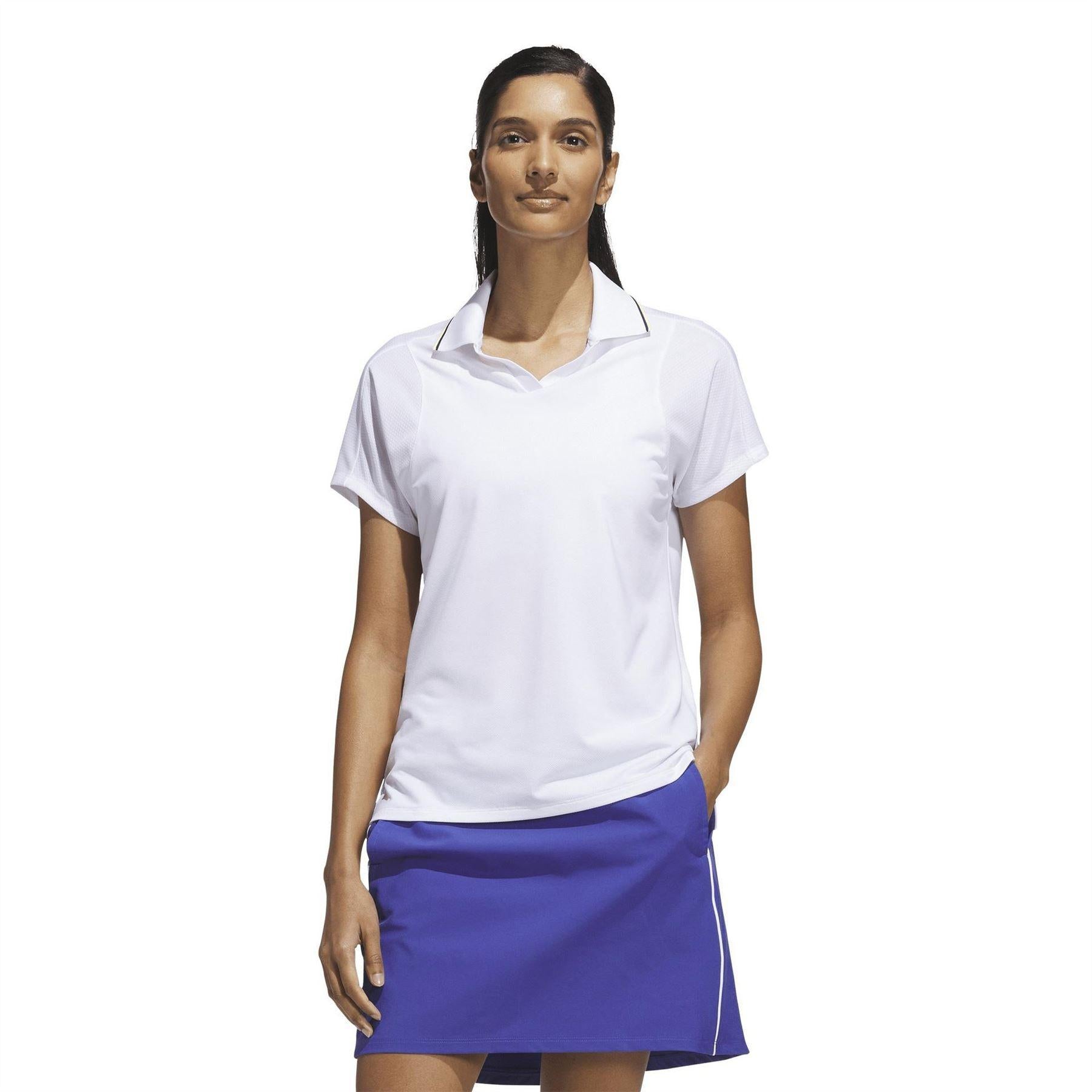 White - Pack Shot - Adidas Womens-Ladies Climacool Performance Polo Shirt