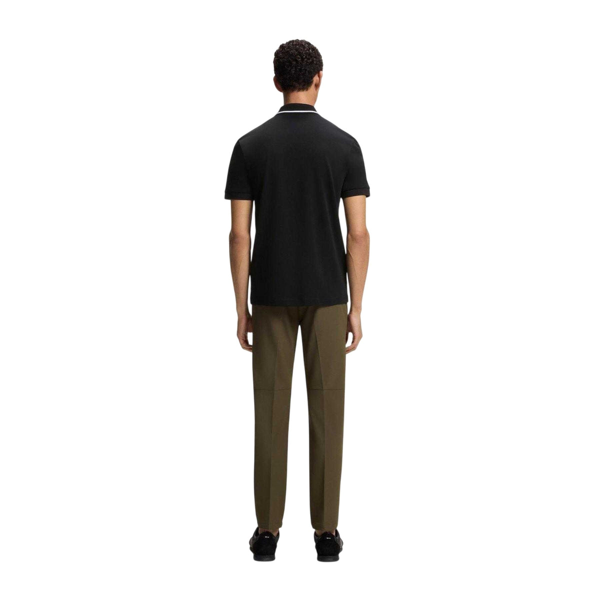 Black - Back - Boss Mens Join Paddy Embroidered Logo Regular Polo Shirt